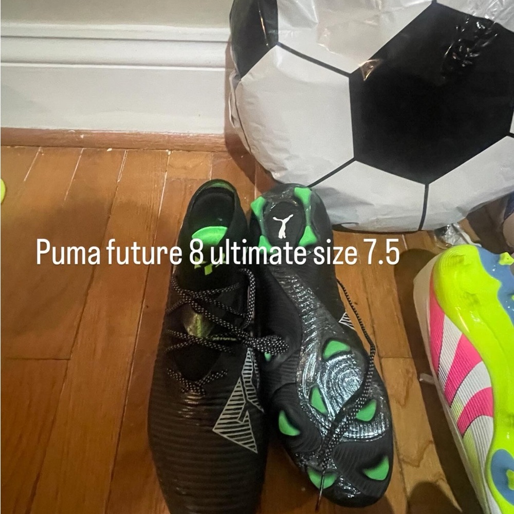 Puma Black and Green Future 8 ultimate  Cleats